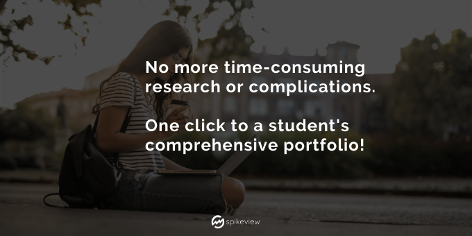 all you need is one click to a student's comprehensive portfolio